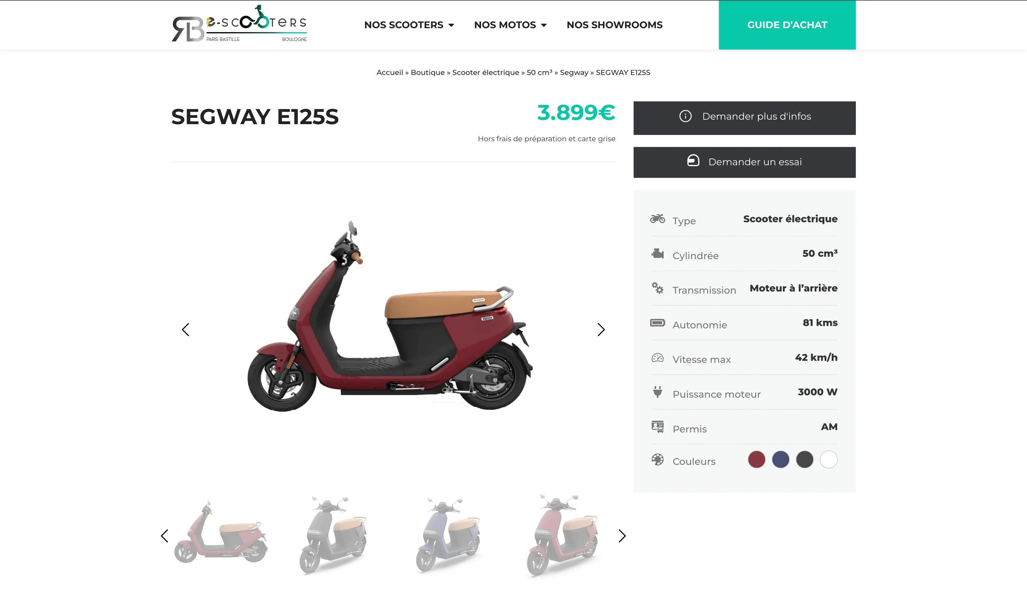 Electrique Scooters : Développement d’un site vitrine WordPress mettant en valeur une gamme de scooters électriques innovants.