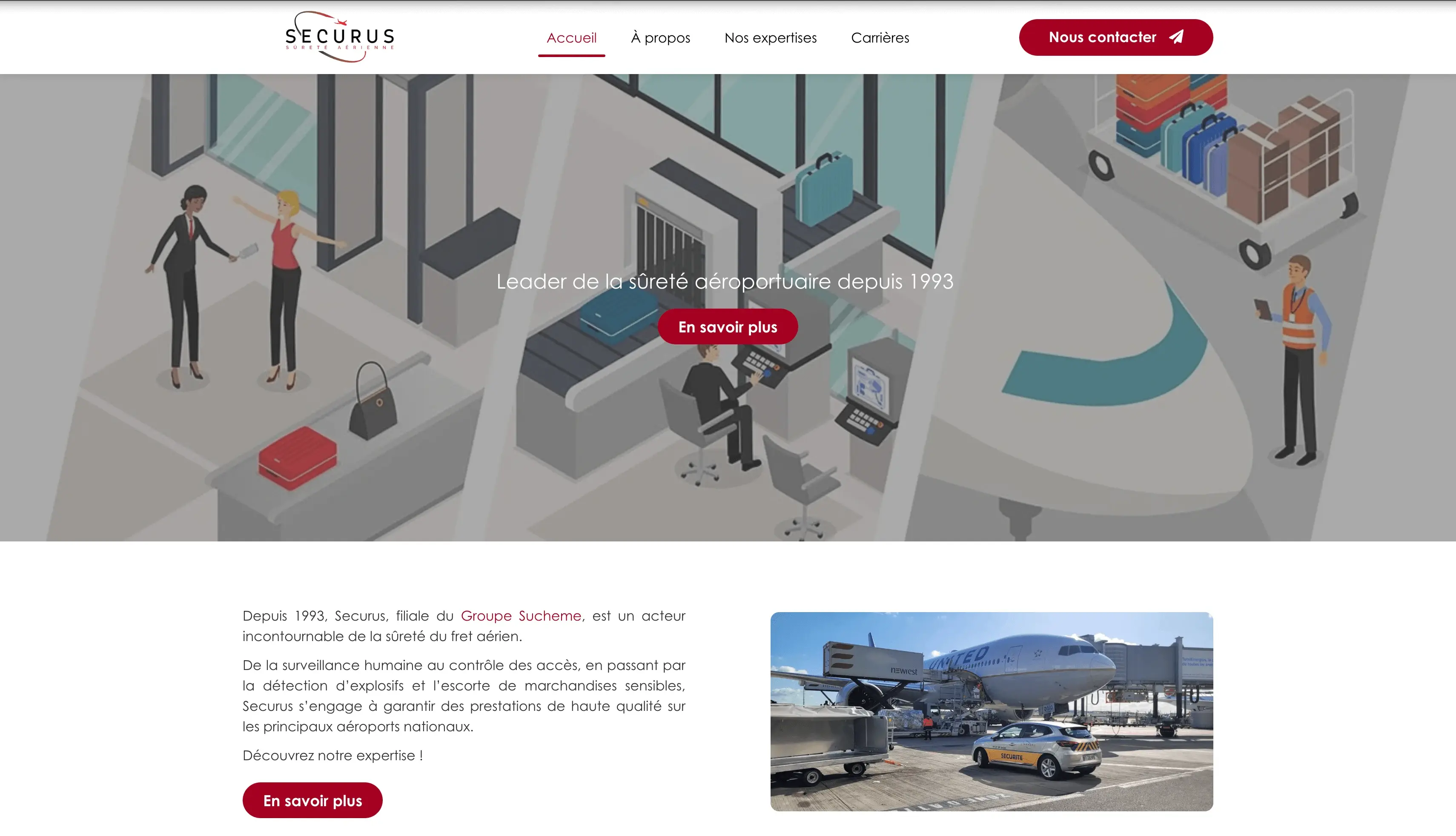 Securus Sureté : Développement d’un site WordPress pour une société experte en sûreté et sécurité du fret aérien.