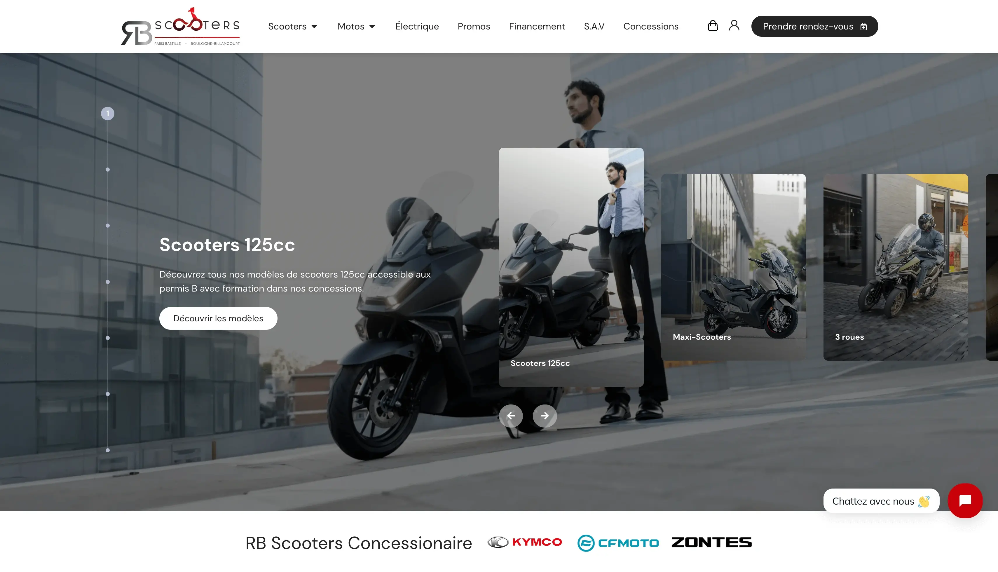 Rb Scooters : Mise en place d’un site e-commerce avec calcul automatique de carte grise selon le département.